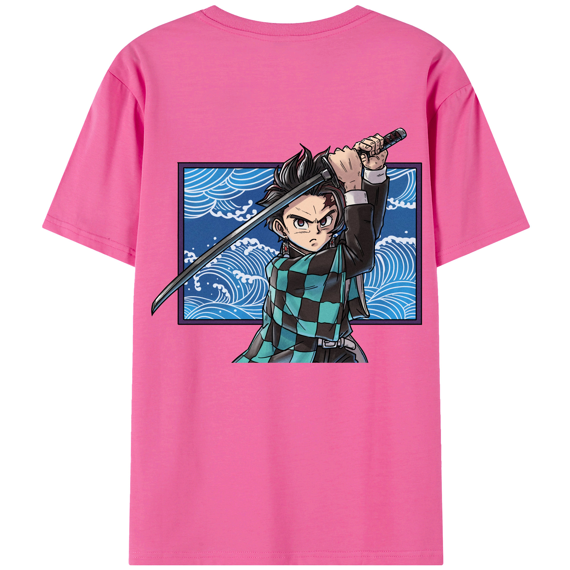 （画像用） 鬼滅の刃 竈門 炭治郎／かまど たんじろう Kamado Tanjirou レディース半袖Tシャツ(バックプリント)